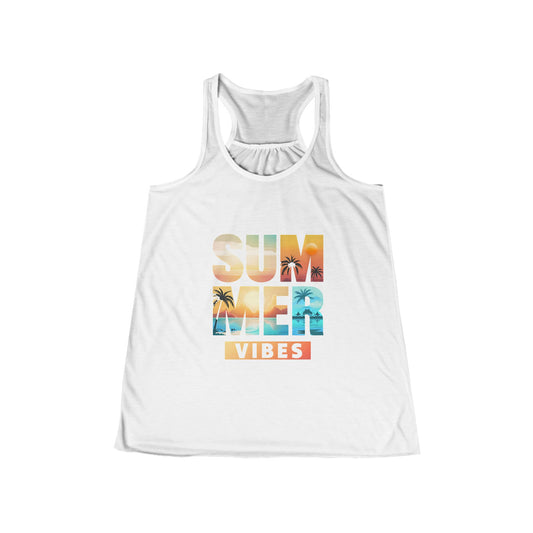 Summer Vibes Women's Flowy Racerback Tank Top
